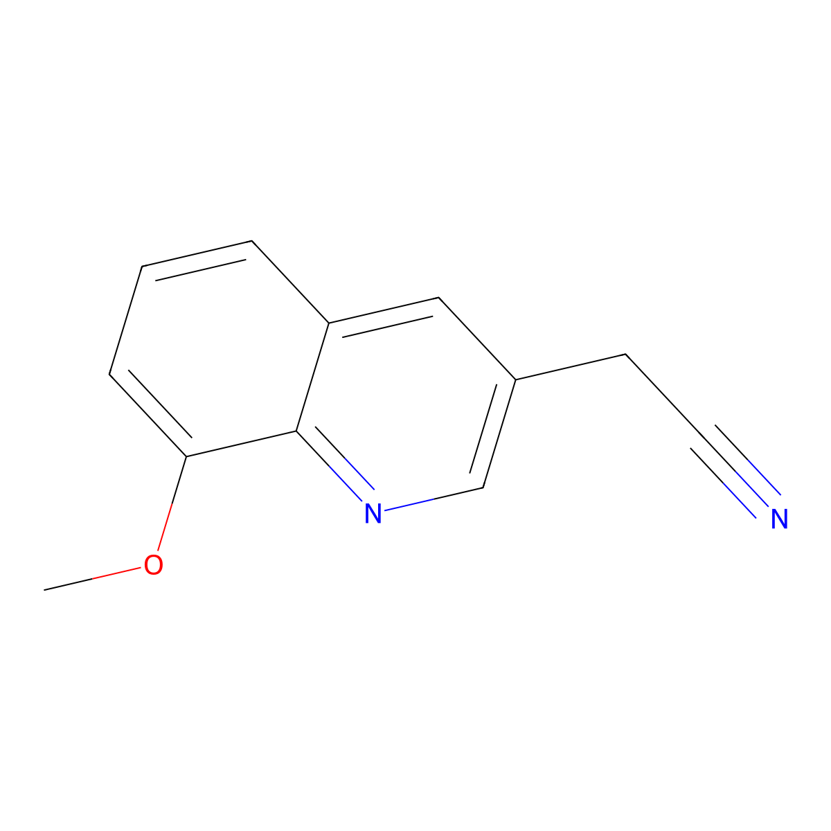 2-(8-Methoxyquinolin-3-yl)acetonitrile molecular structure, CAS 1421602-00-7