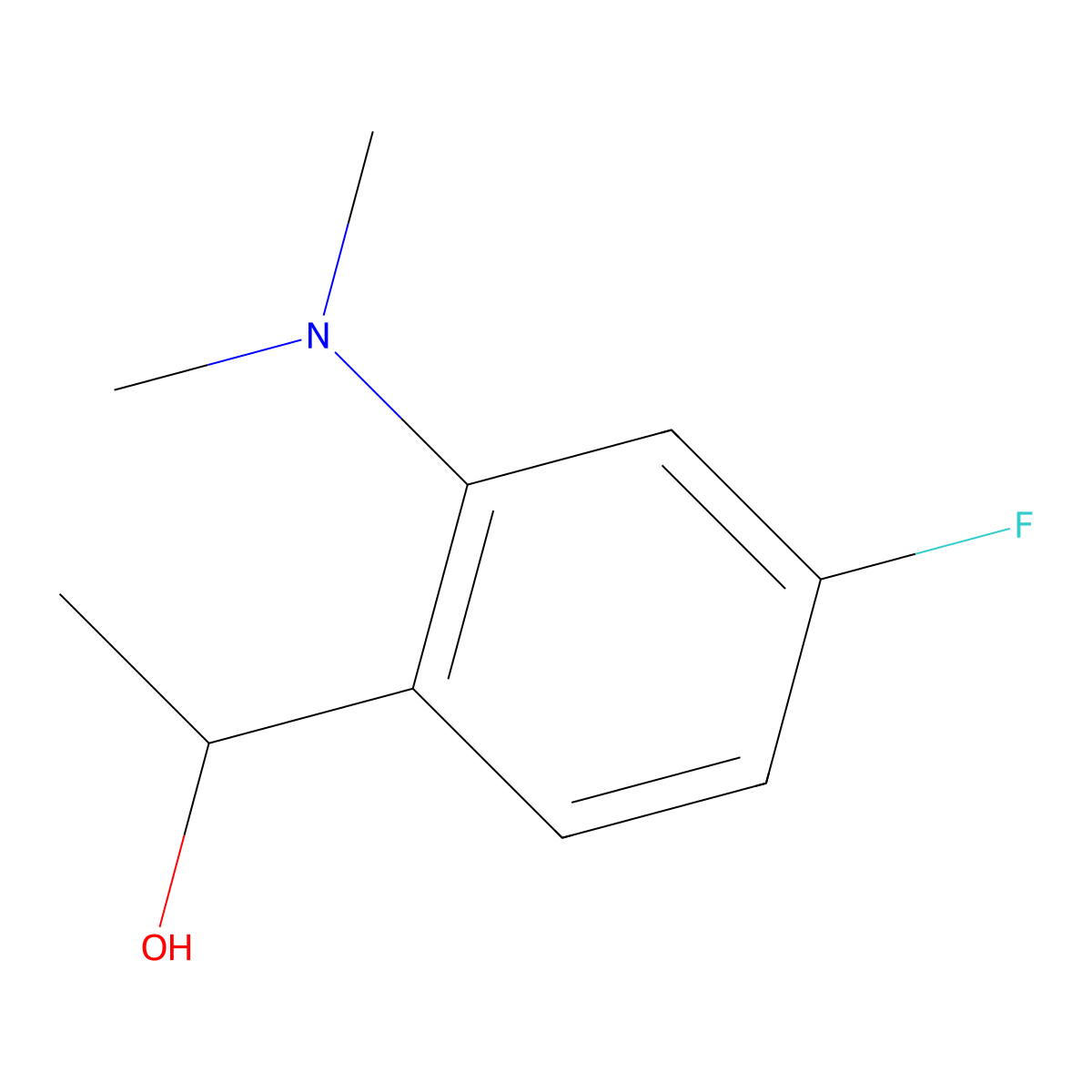 1-[2-(Dimethylamino)-4-fluorophenyl]ethan-1-ol molecular structure, CAS 1421602-01-8