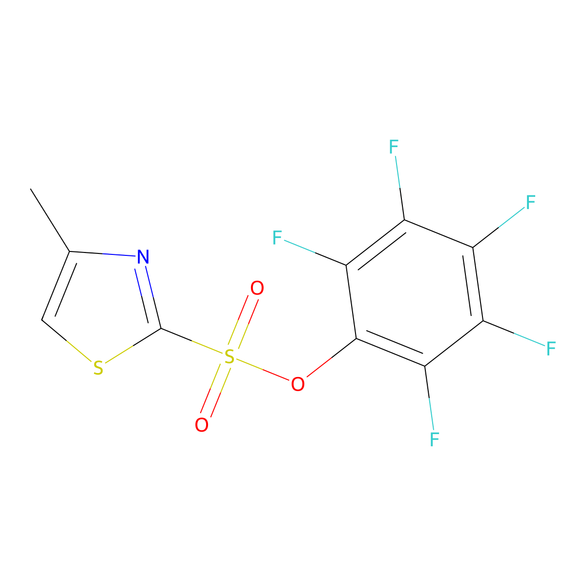 Pentafluorophenyl 4-methyl-1,3-thiazole-2-sulfonate molecular structure, CAS 1421602-12-1