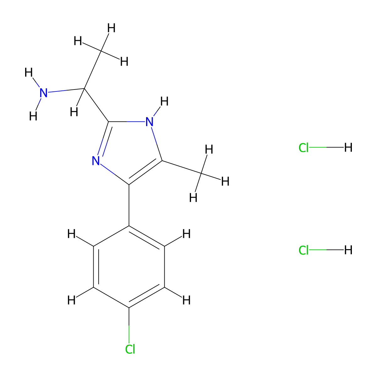 1-[4-(4-chlorophenyl)-5-methyl-1H-imidazol-2-yl]ethan-1-amine dihydrochloride molecular structure, CAS 1421602-15-4