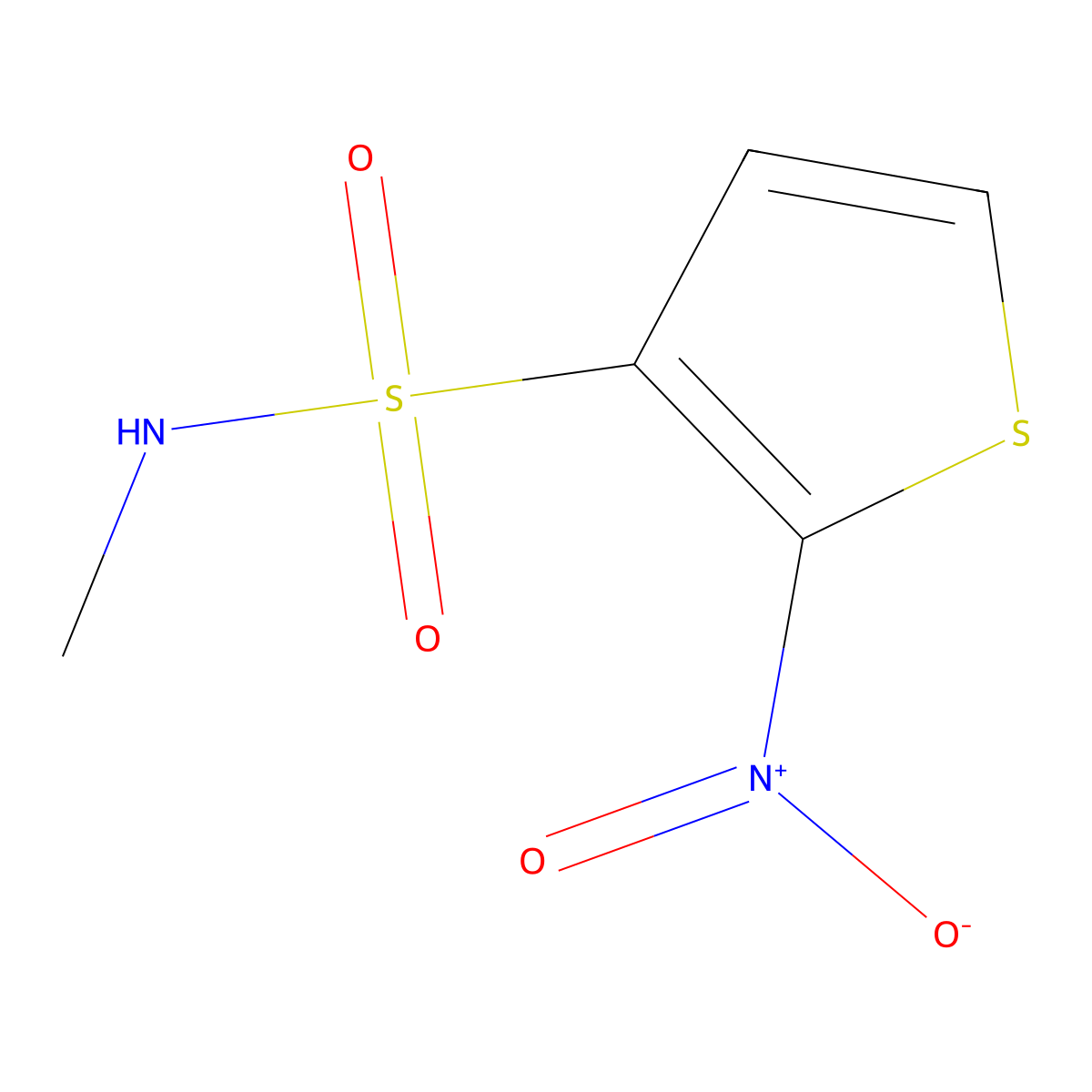 N-methyl-2-nitrothiophene-3-sulfonamide molecular structure, CAS 1421602-25-6