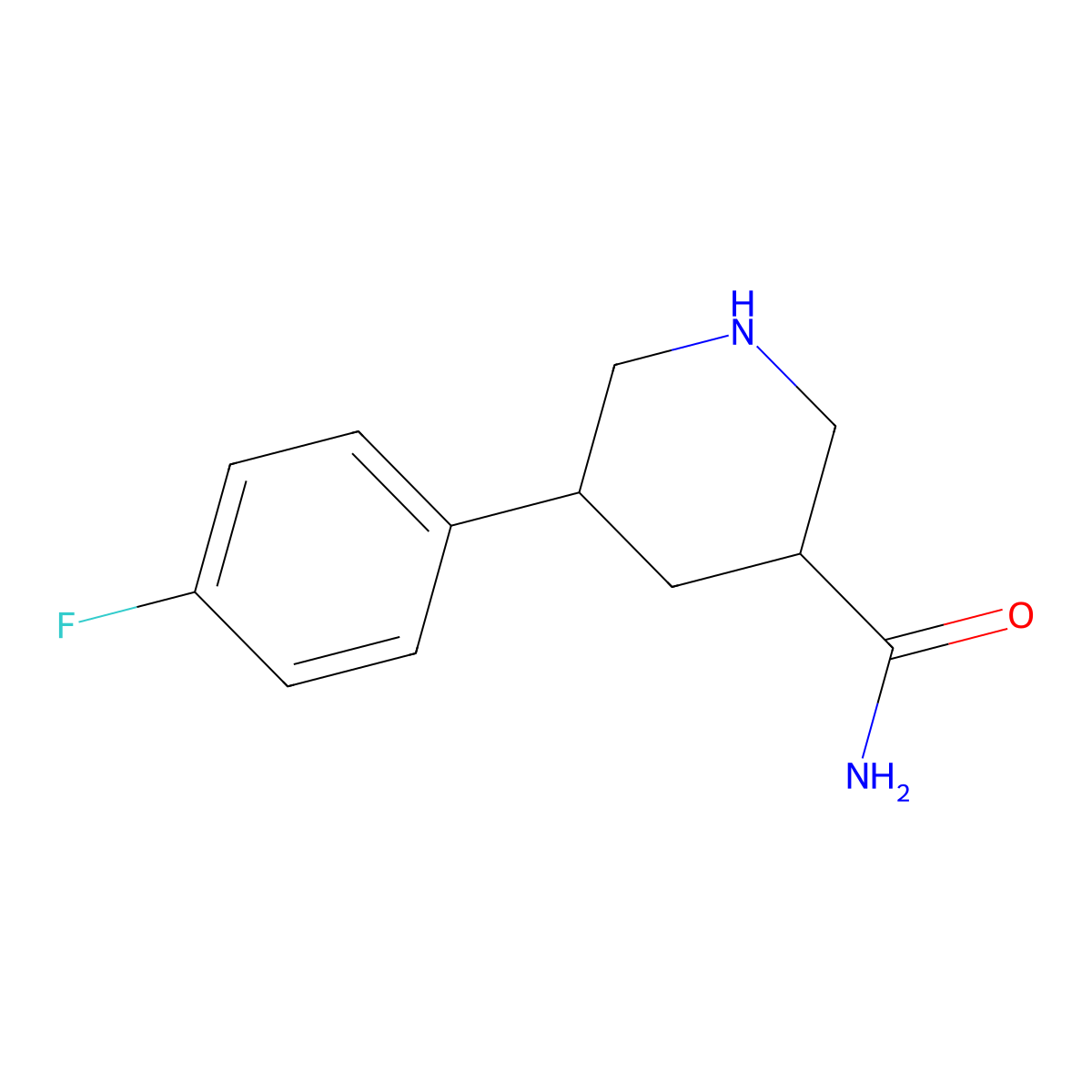 5-(4-Fluorophenyl)piperidine-3-carboxamide molecular structure, CAS 1421602-26-7