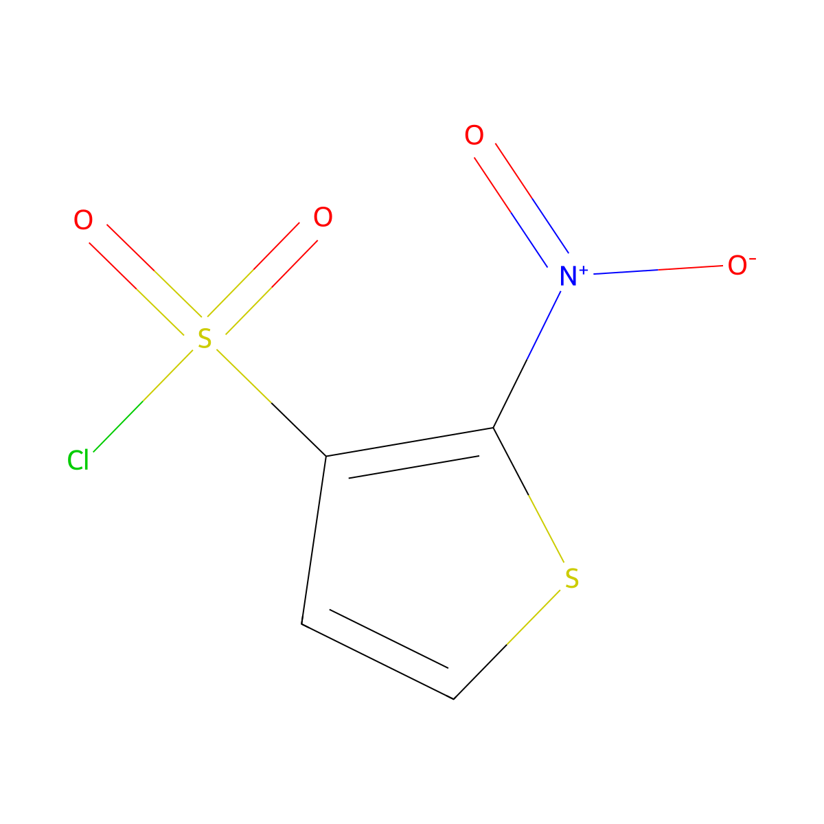 2-Nitrothiophene-3-sulfonyl chloride molecular structure, CAS 1421602-28-9