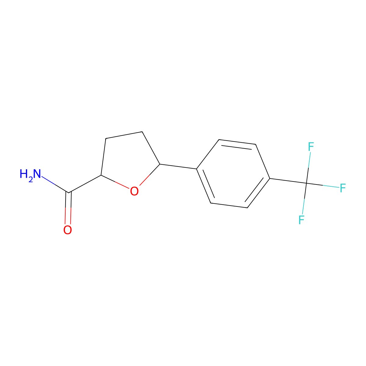 5-[4-(Trifluoromethyl)phenyl]oxolane-2-carboxamide molecular structure, CAS 1421602-37-0