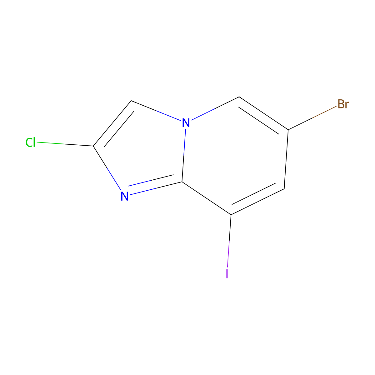 6-Bromo-2-chloro-8-iodoimidazo[1,2-a]pyridine molecular structure, CAS 1421602-45-0