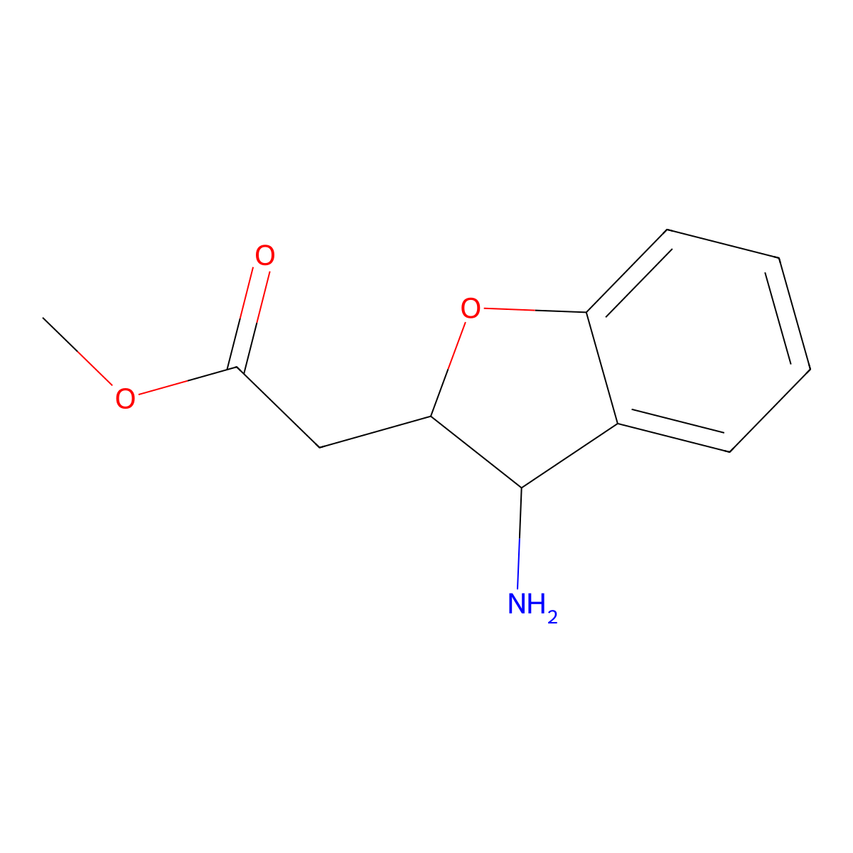 Methyl 2-(3-amino-2,3-dihydro-1-benzofuran-2-yl)acetate molecular structure, CAS 1421602-48-3