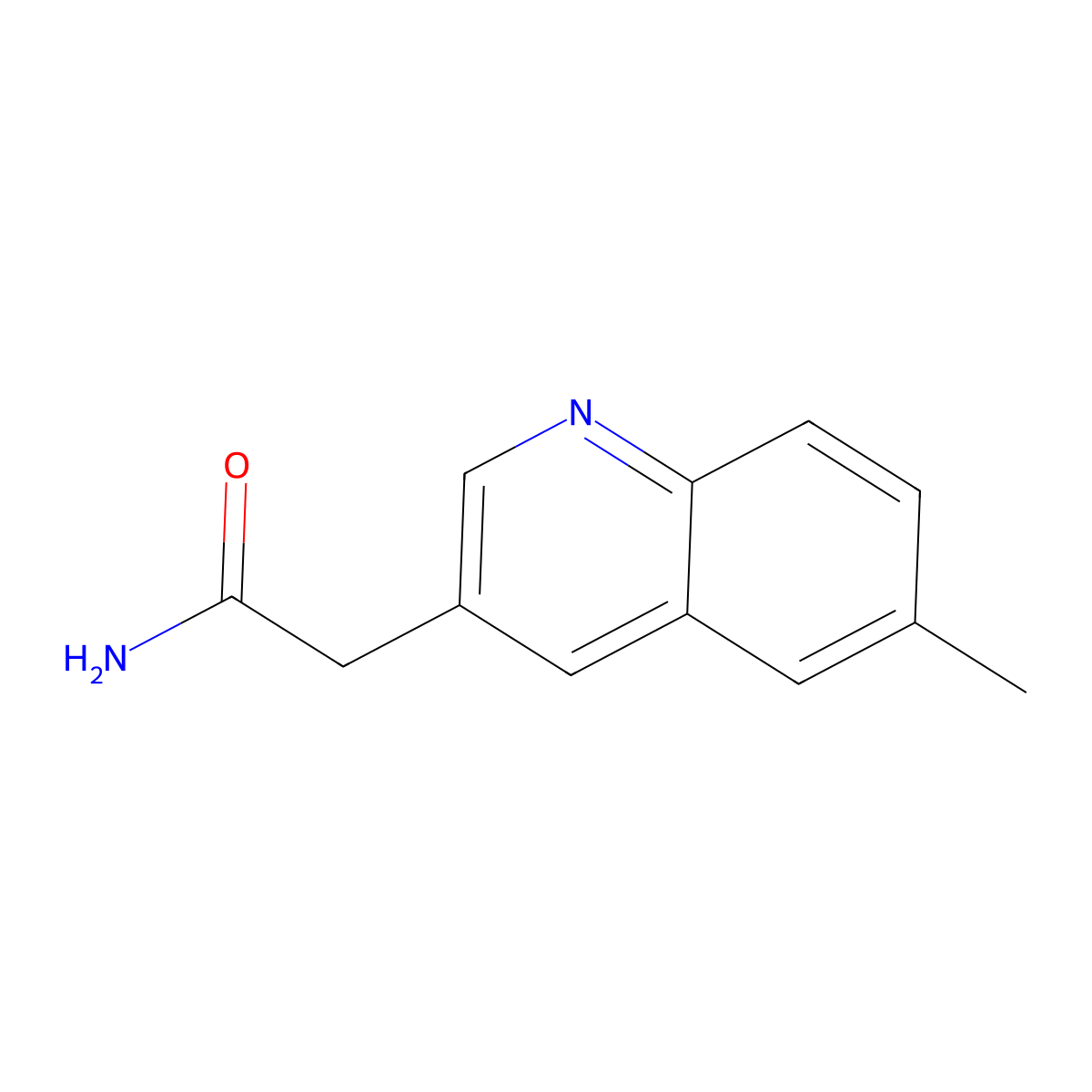 2-(6-Methylquinolin-3-yl)acetamide molecular structure, CAS 1421602-59-6