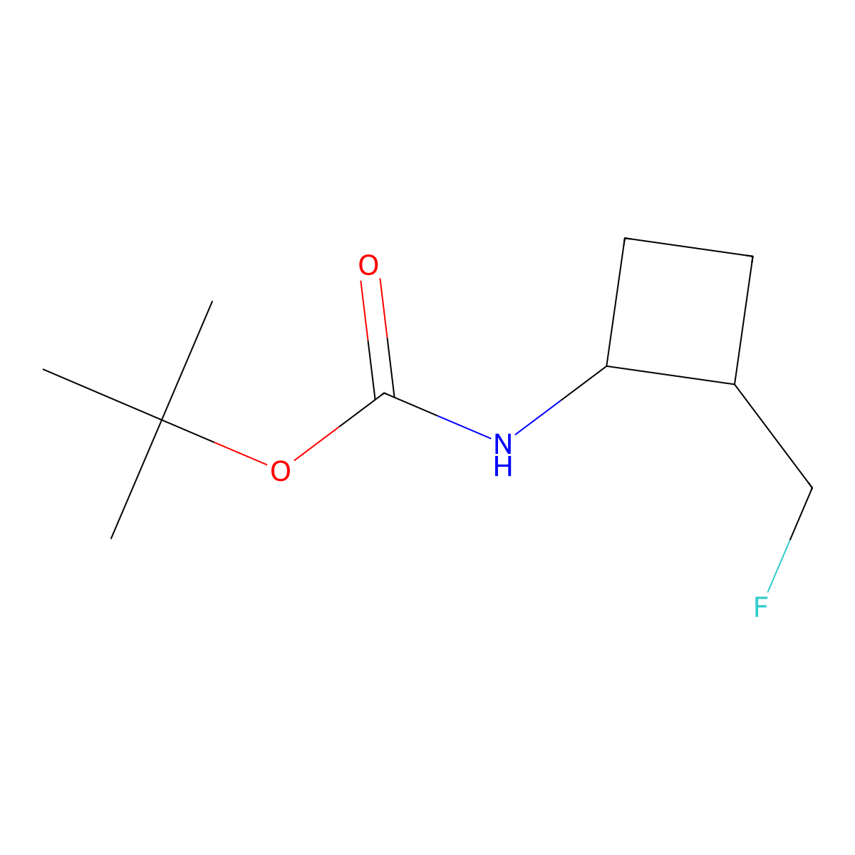 tert-butyl N-[2-(fluoromethyl)cyclobutyl]carbamate molecular structure, CAS 1421602-66-5