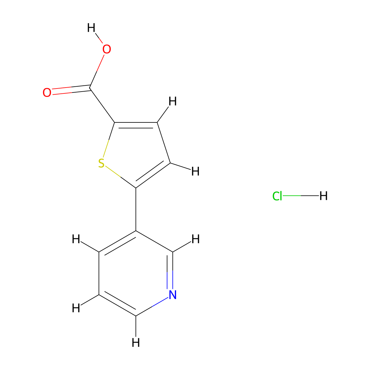 5-(Pyridin-3-yl)thiophene-2-carboxylic acid hydrochloride molecular structure, CAS 1421602-69-8