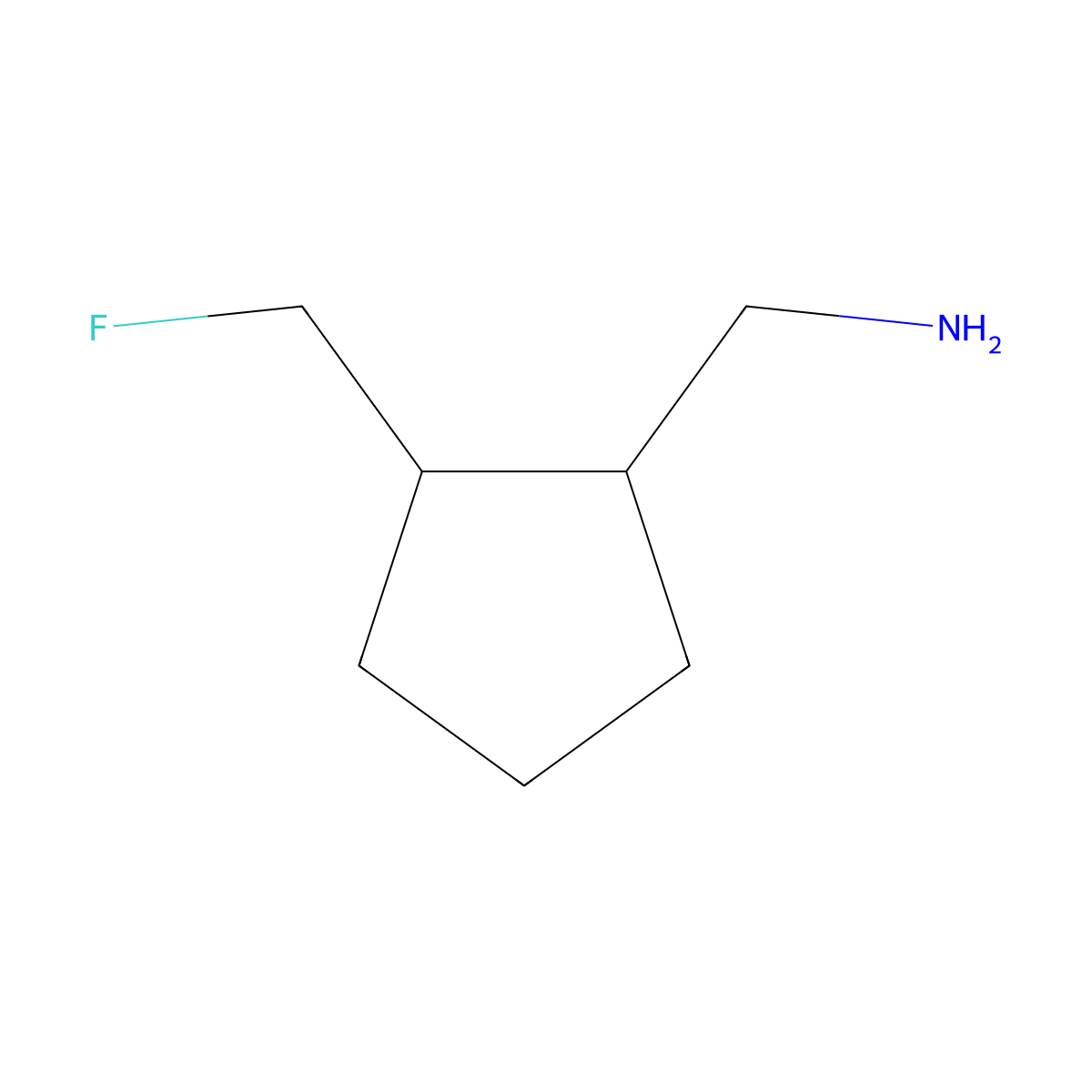 [2-(Fluoromethyl)cyclopentyl]methanamine molecular structure, CAS 1421602-70-1