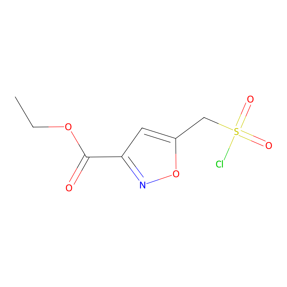 Ethyl 5-((chlorosulfonyl)methyl)-1,2-oxazole-3-carboxylate molecular structure, CAS 1421602-79-0