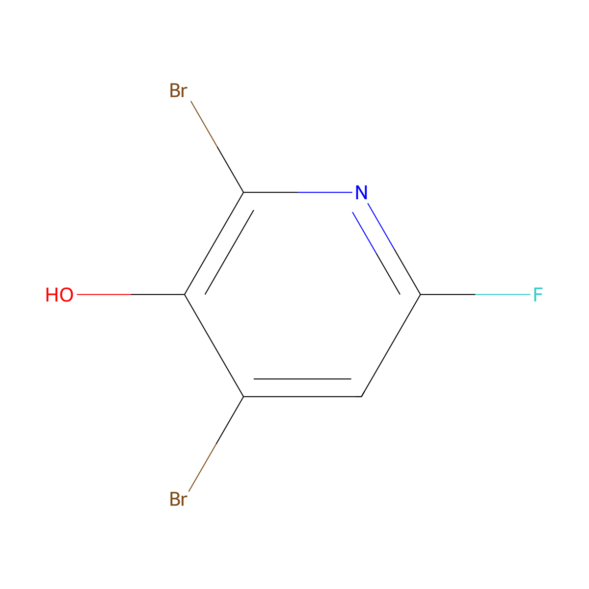 2,4-Dibromo-6-fluoropyridin-3-ol molecular structure, CAS 1421602-80-3