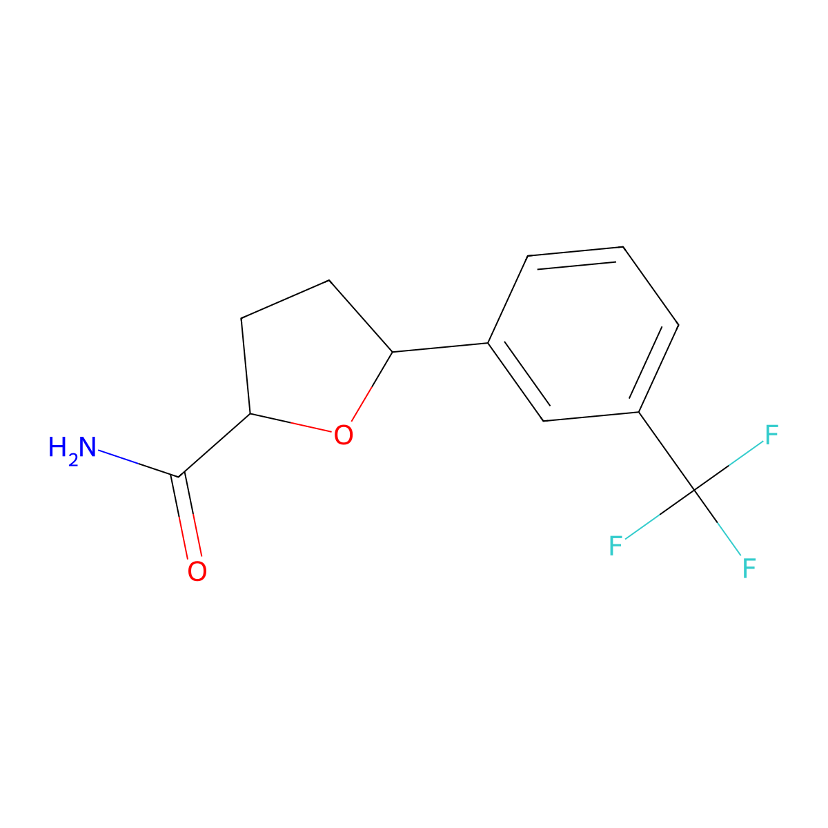 5-[3-(Trifluoromethyl)phenyl]oxolane-2-carboxamide molecular structure, CAS 1421603-42-0