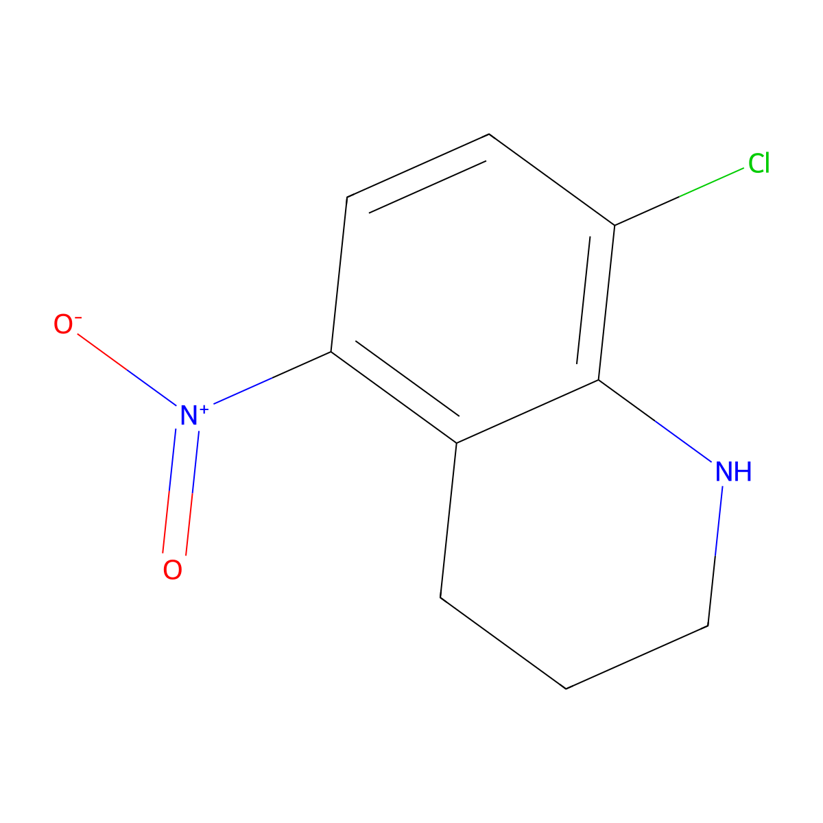 8-Chloro-5-nitro-1,2,3,4-tetrahydroquinoline molecular structure, CAS 1421603-43-1