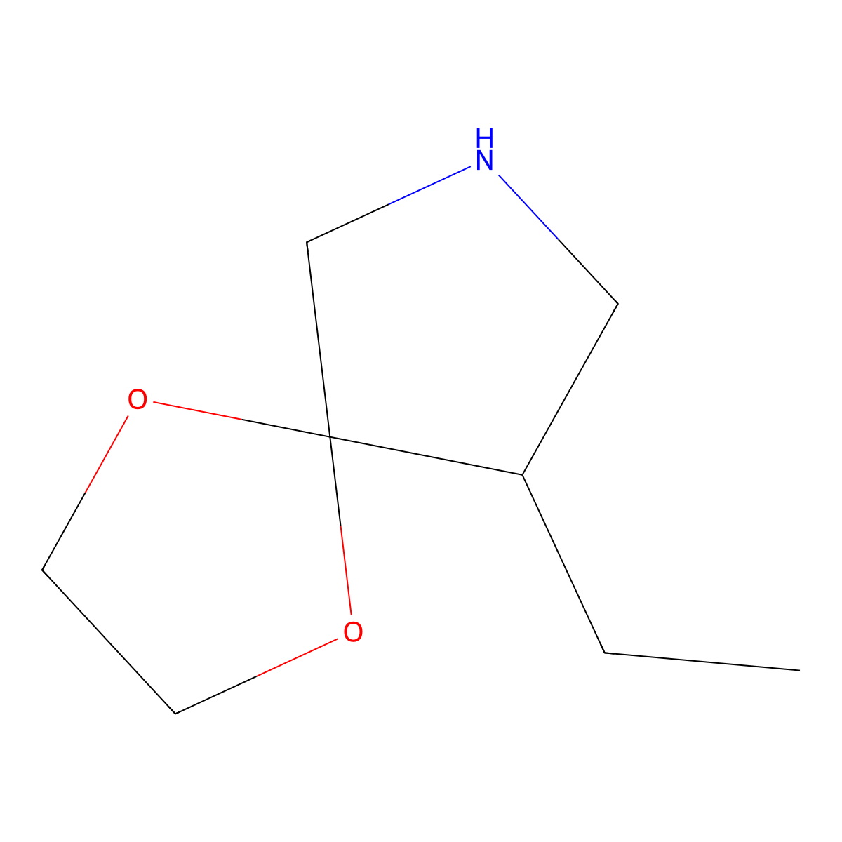9-Ethyl-1,4-dioxa-7-azaspiro(4.4)nonane molecular structure, CAS 1421603-46-4