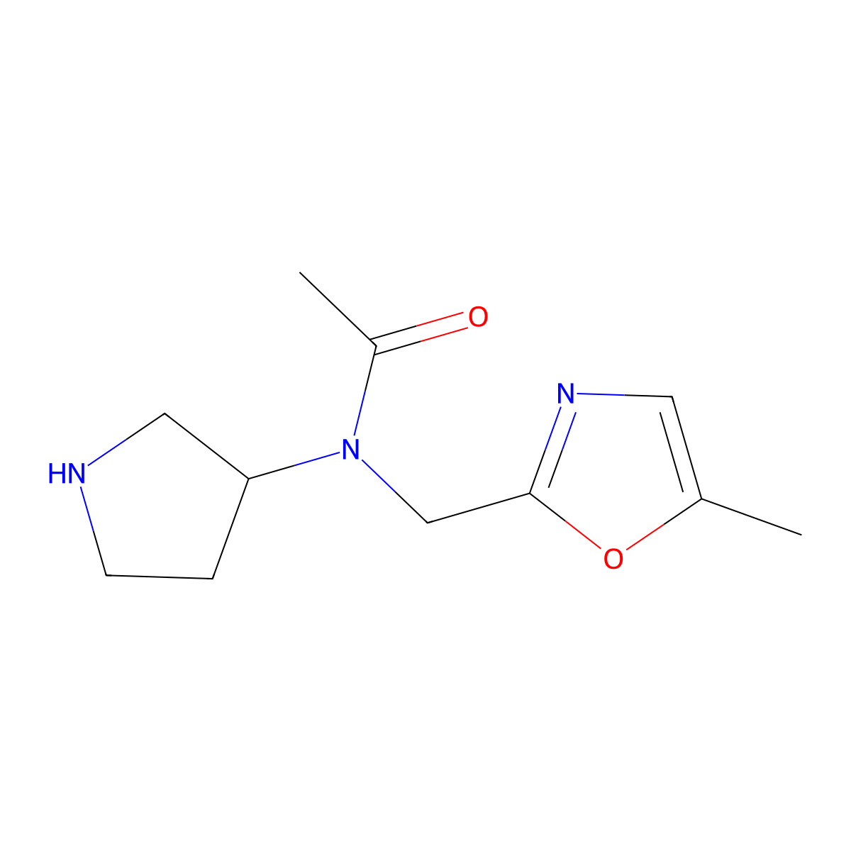 N-[(5-methyl-1,3-oxazol-2-yl)methyl]-N-(pyrrolidin-3-yl)acetamide molecular structure, CAS 1421603-51-1