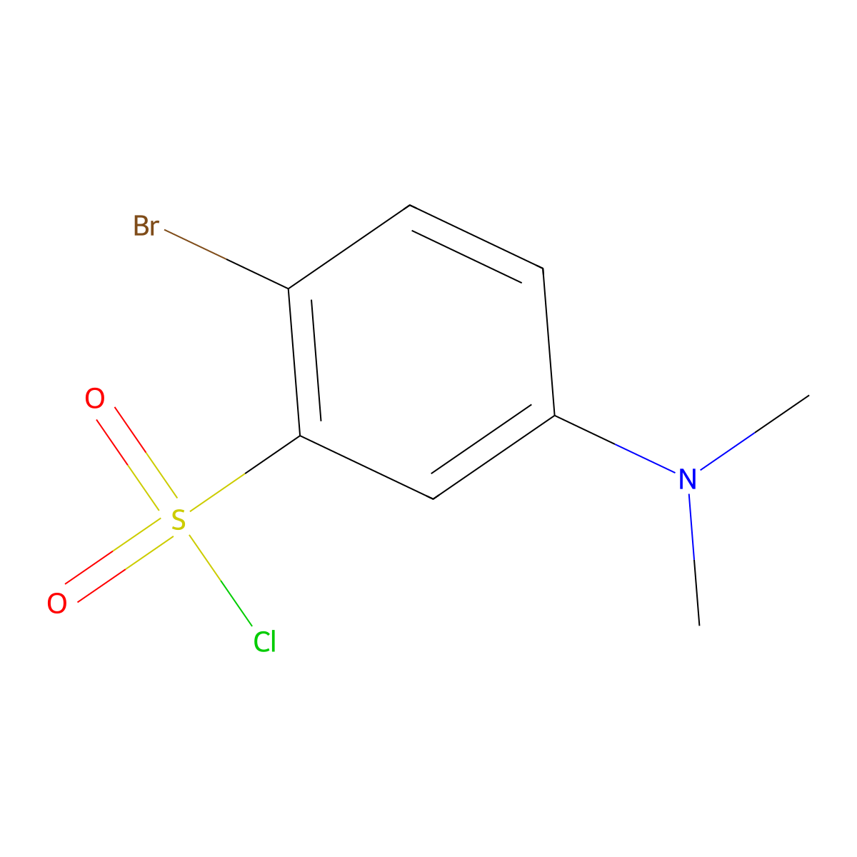 2-Bromo-5-(dimethylamino)benzene-1-sulfonyl chloride molecular structure, CAS 1421603-53-3