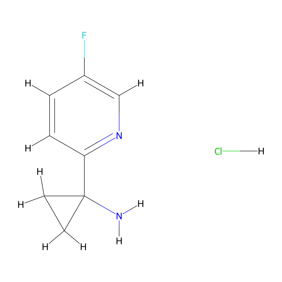 1-(5-Fluoropyridin-2-yl)cyclopropan-1-amine hydrochloride molecular structure, CAS 1421603-56-6