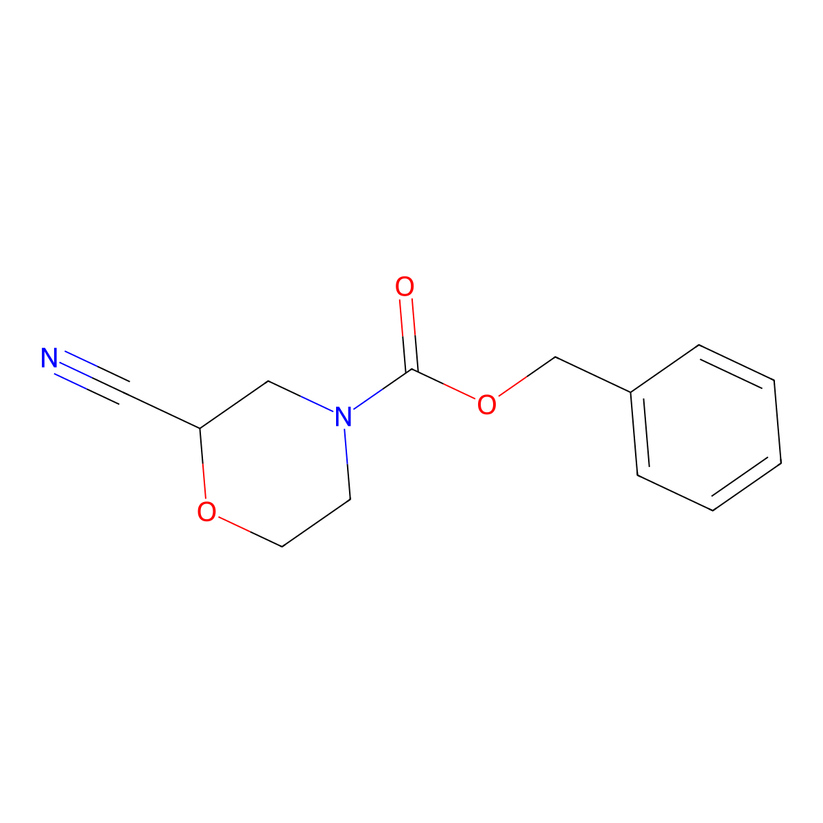 Benzyl 2-cyanomorpholine-4-carboxylate molecular structure, CAS 1421603-57-7