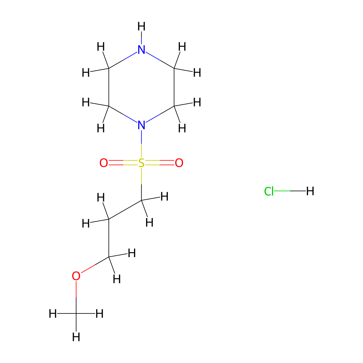 1-(3-Methoxypropanesulfonyl)piperazine hydrochloride molecular structure, CAS 1421603-61-3