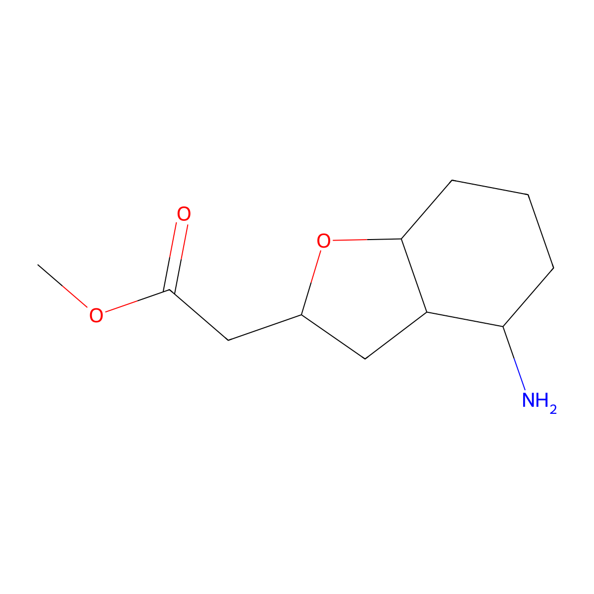 Methyl 2-(4-amino-octahydro-1-benzofuran-2-yl)acetate molecular structure, CAS 1421603-62-4