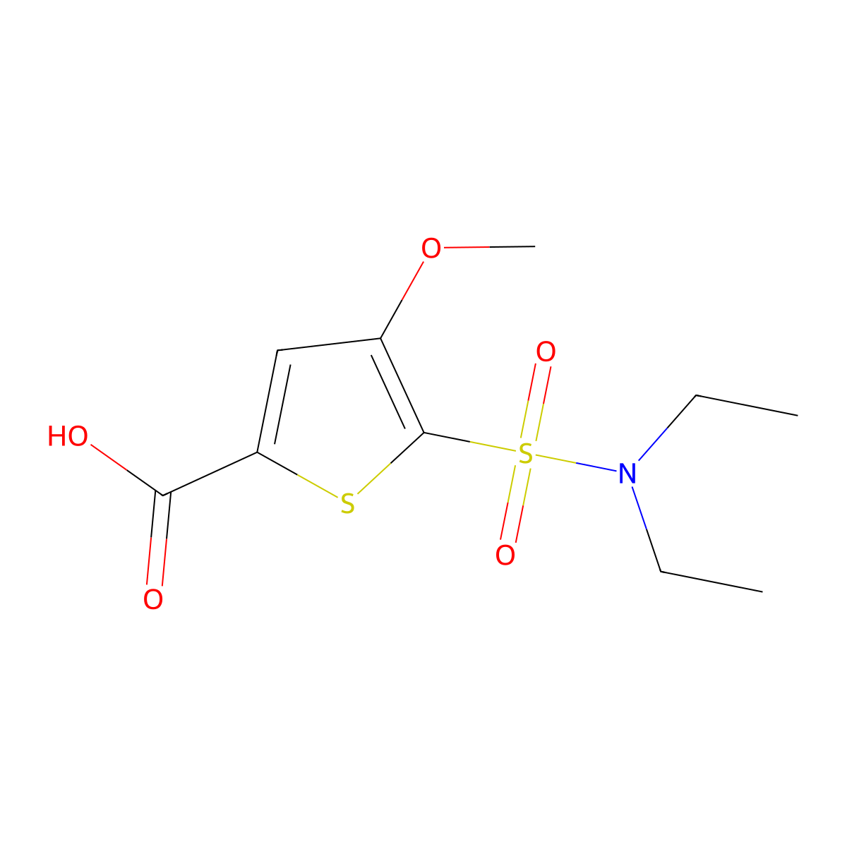 5-(Diethylsulfamoyl)-4-methoxythiophene-2-carboxylic acid molecular structure, CAS 1421603-66-8