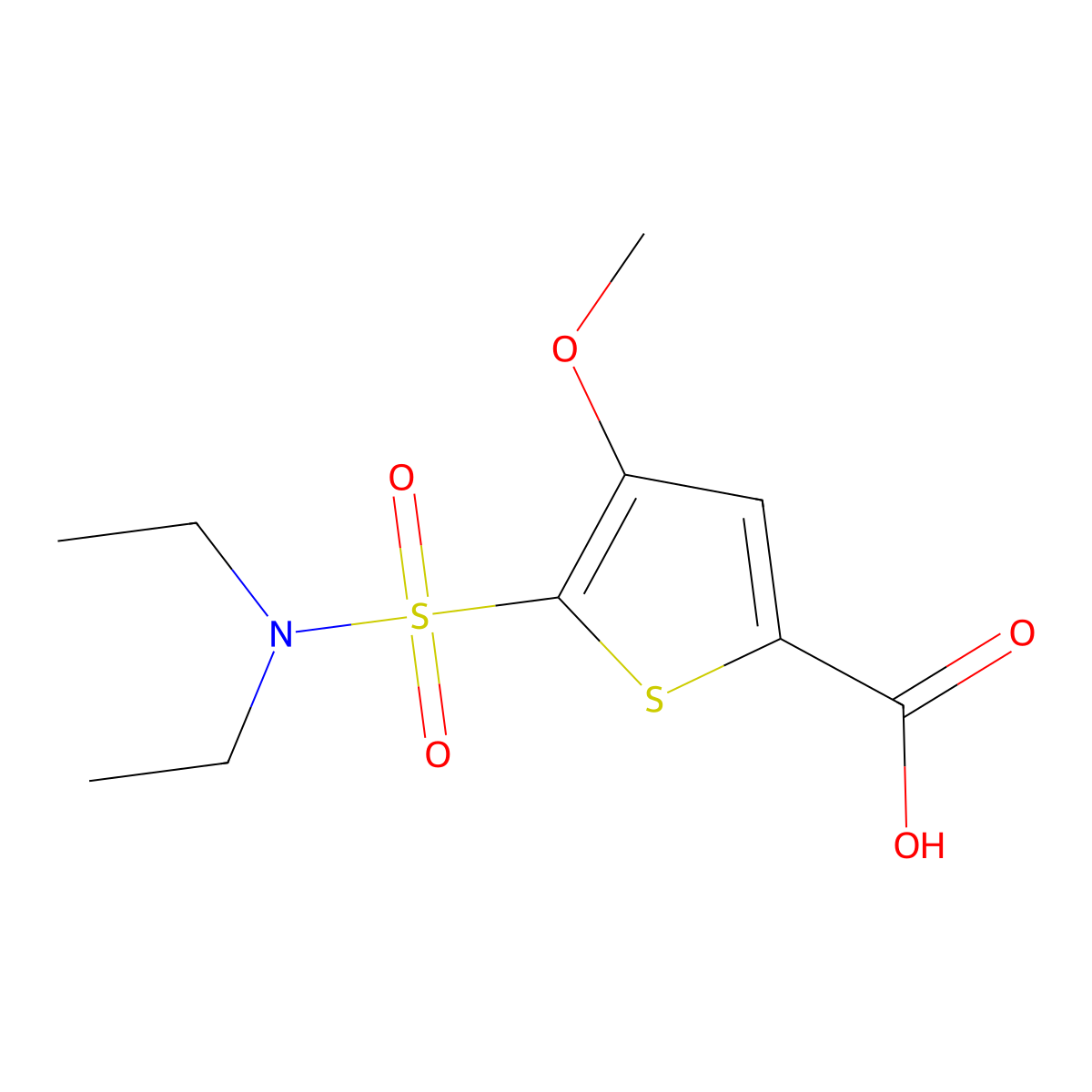 5-(Diethylsulfamoyl)-4-methoxythiophene-2-carboxylic acid molecular structure, CAS 1421603-66-8