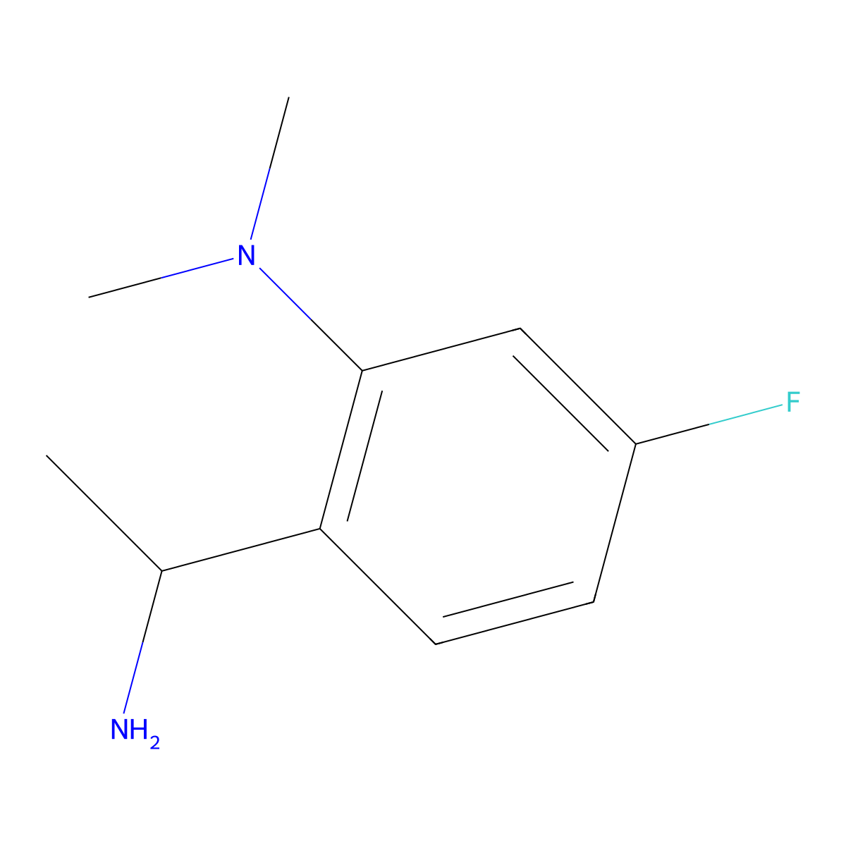 2-(1-aminoethyl)-5-fluoro-N,N-dimethylaniline molecular structure, CAS 1421603-92-0