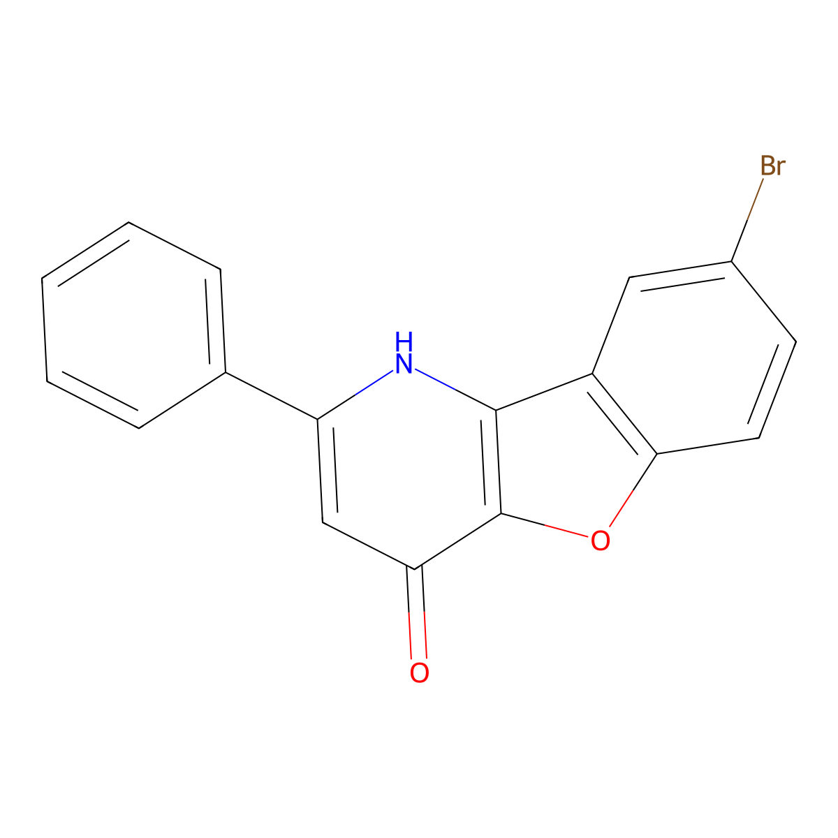 8-Bromo-2-phenylbenzofuro[3,2-b]pyridin-4-ol molecular structure, CAS 1421603-99-7