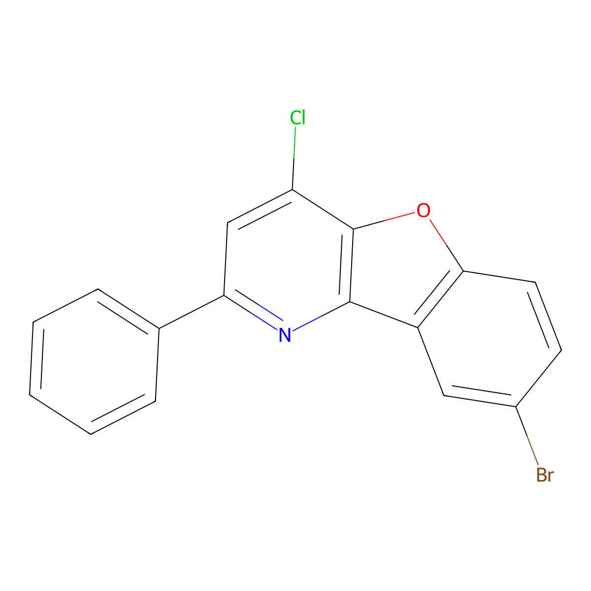 8-Bromo-4-chloro-2-phenyl-benzofuro[3,2-b]pyridine molecular structure, CAS 1421604-00-3