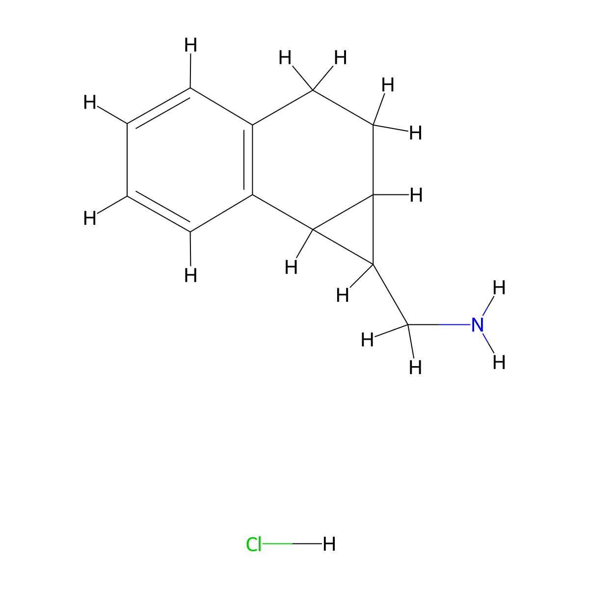 1H,1aH,2H,3H,7bH-cyclopropa[a]naphthalen-1-ylmethanamine hydrochloride molecular structure, CAS 1421604-02-5