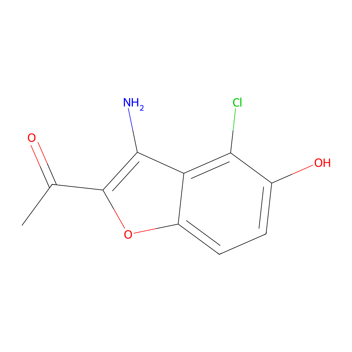 1-(3-Amino-4-chloro-5-hydroxybenzofuran-2-yl)ethan-1-one molecular structure, CAS 1421604-11-6