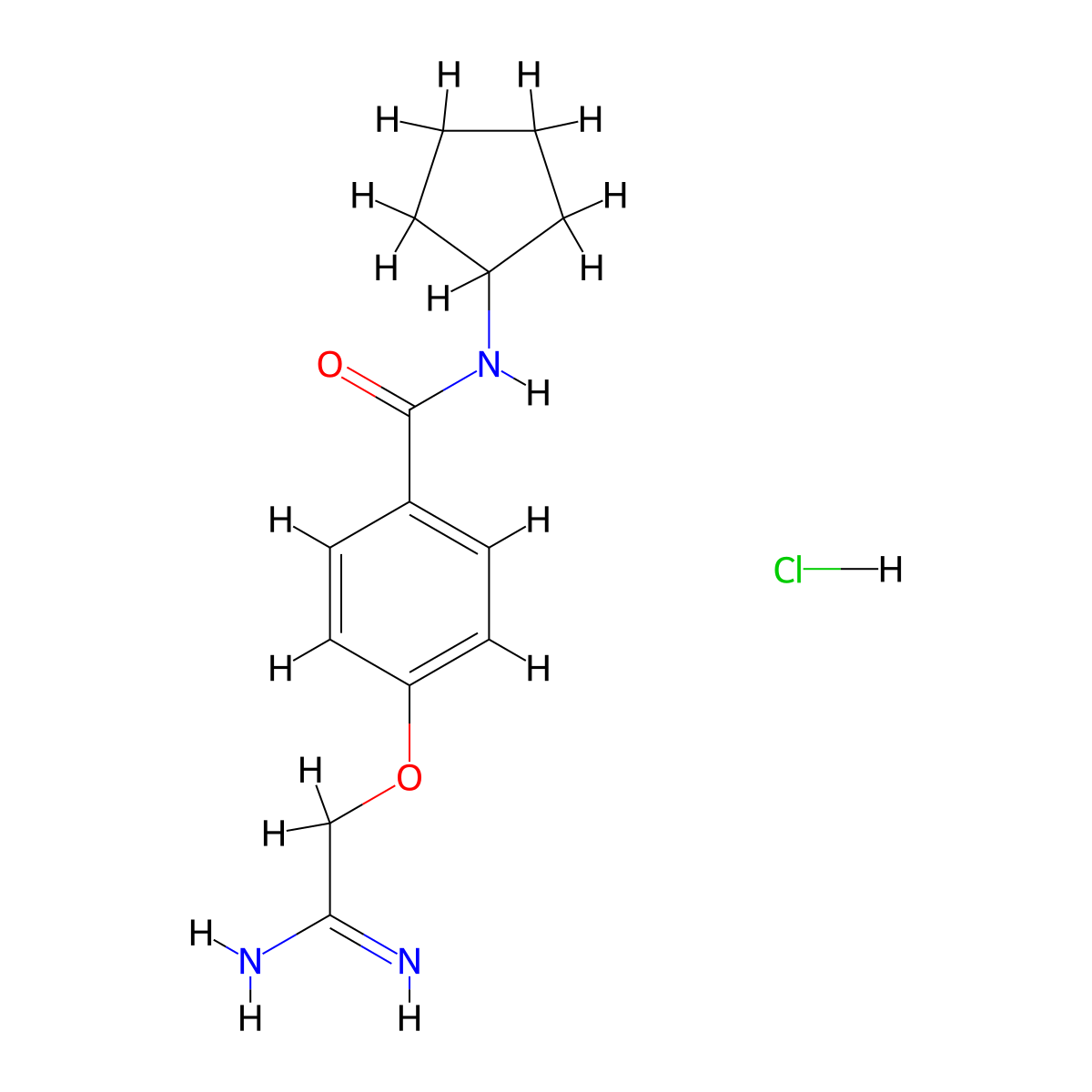 4-(carbamimidoylmethoxy)-N-cyclopentylbenzamide hydrochloride molecular structure, CAS 1421604-21-8