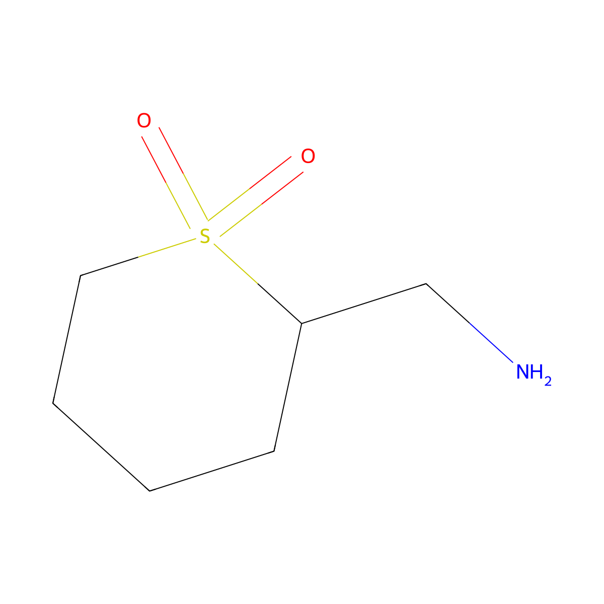 2-(Aminomethyl)-1lambda6-thiane-1,1-dione molecular structure, CAS 1421604-25-2