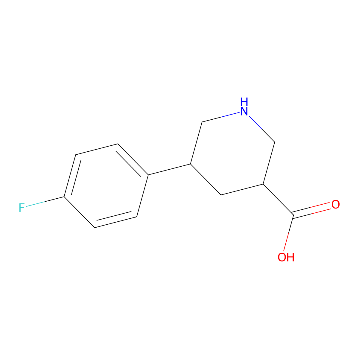 5-(4-Fluorophenyl)piperidine-3-carboxylic acid molecular structure, CAS 1421604-26-3