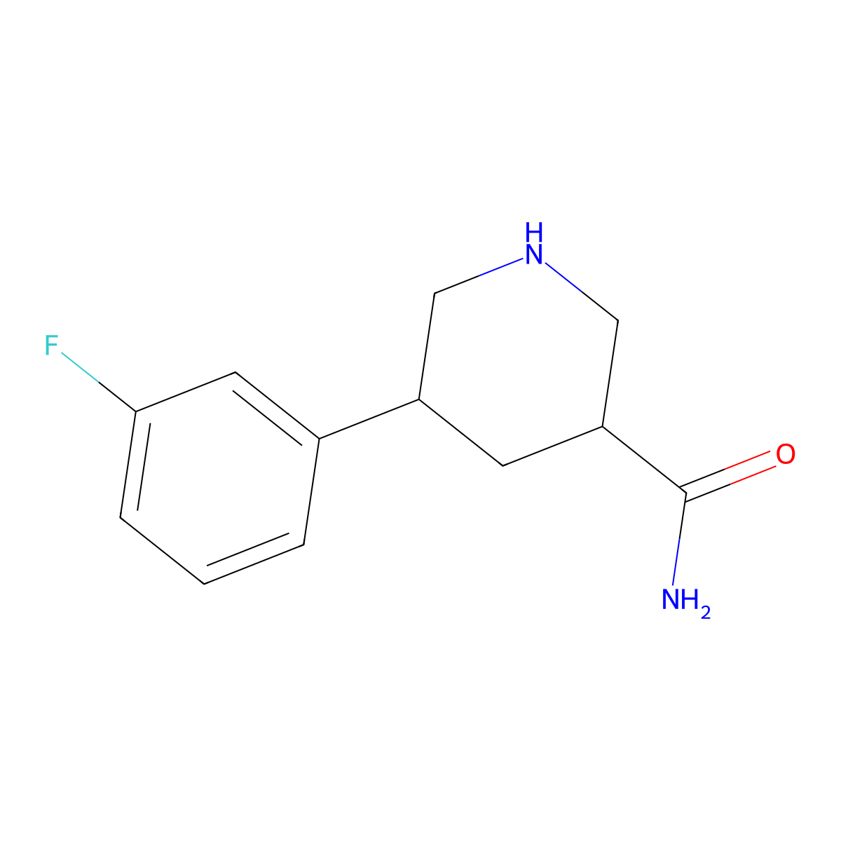 5-(3-Fluorophenyl)piperidine-3-carboxamide molecular structure, CAS 1421604-35-4