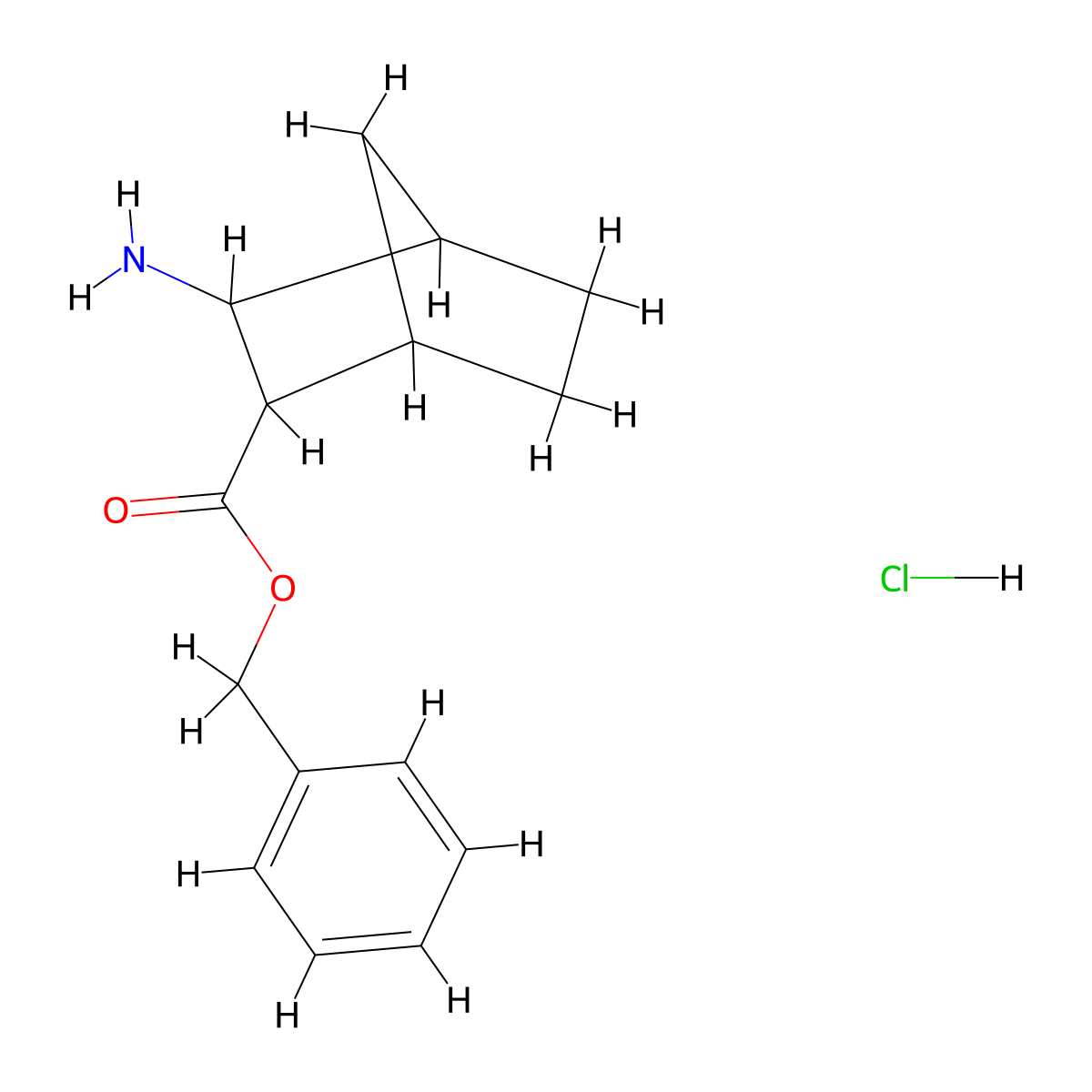 Benzyl 3-aminobicyclo[2.2.1]heptane-2-carboxylate hydrochloride molecular structure, CAS 1421604-37-6