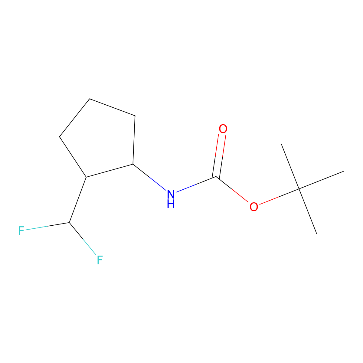 tert-butyl N-[2-(difluoromethyl)cyclopentyl]carbamate molecular structure, CAS 1421604-44-5