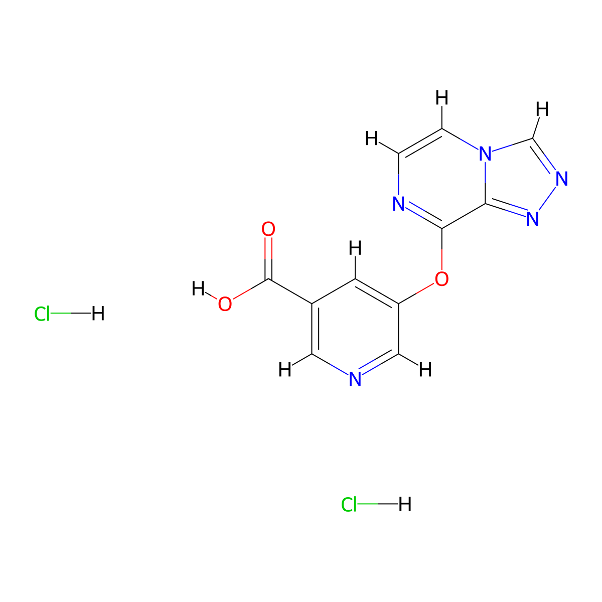 5-{[1,2,4]Triazolo[4,3-a]pyrazin-8-yloxy}pyridine-3-carboxylic acid dihydrochloride molecular structure, CAS 1421604-47-8