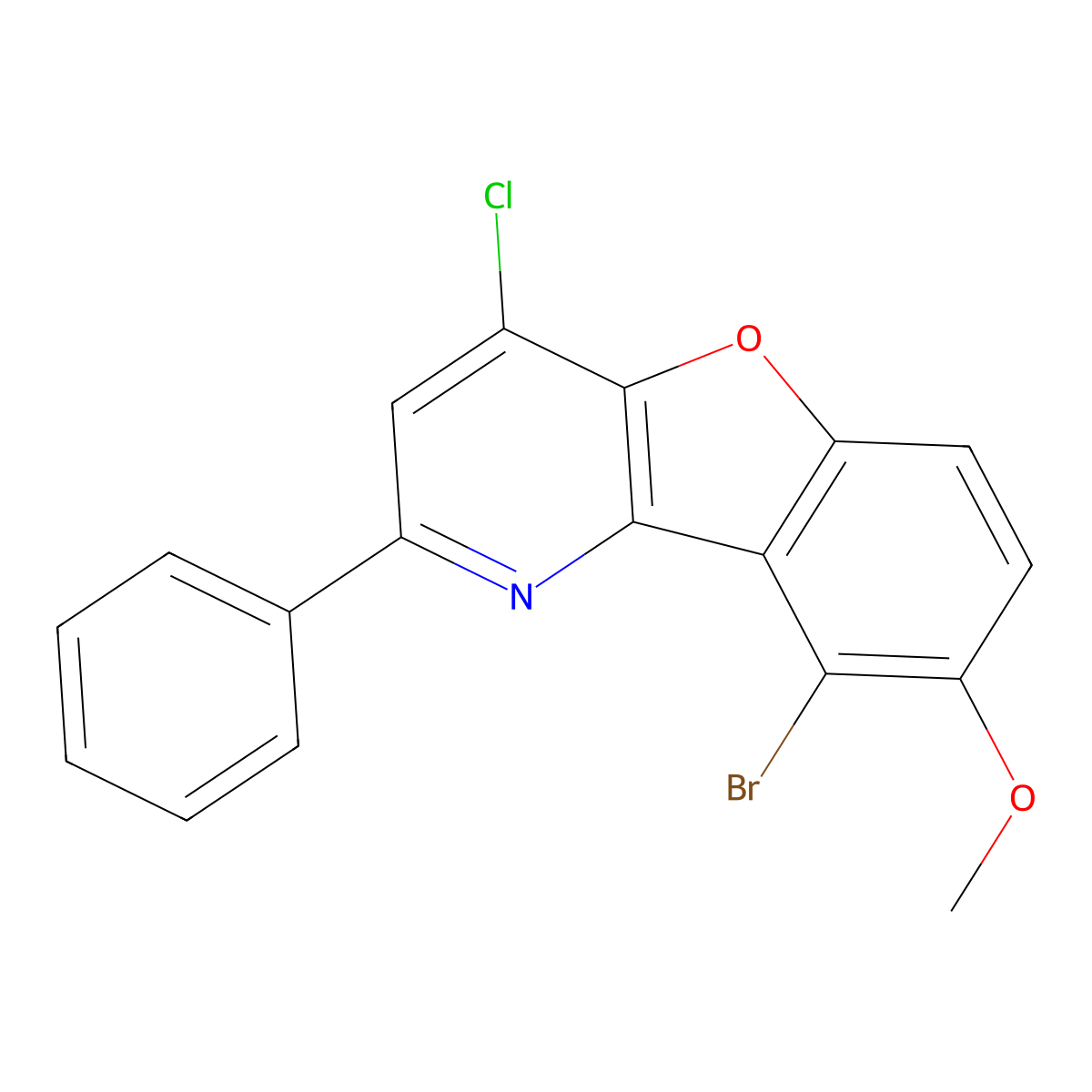 9-Bromo-4-chloro-8-methoxy-2-phenylbenzofuro[3,2-b]pyridine molecular structure, CAS 1421604-58-1