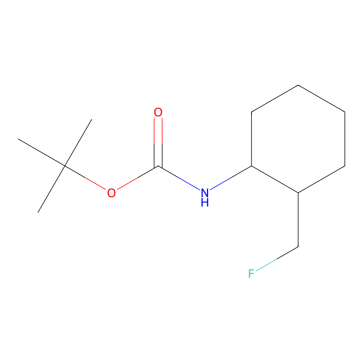 tert-butyl N-[2-(fluoromethyl)cyclohexyl]carbamate molecular structure, CAS 1421604-59-2