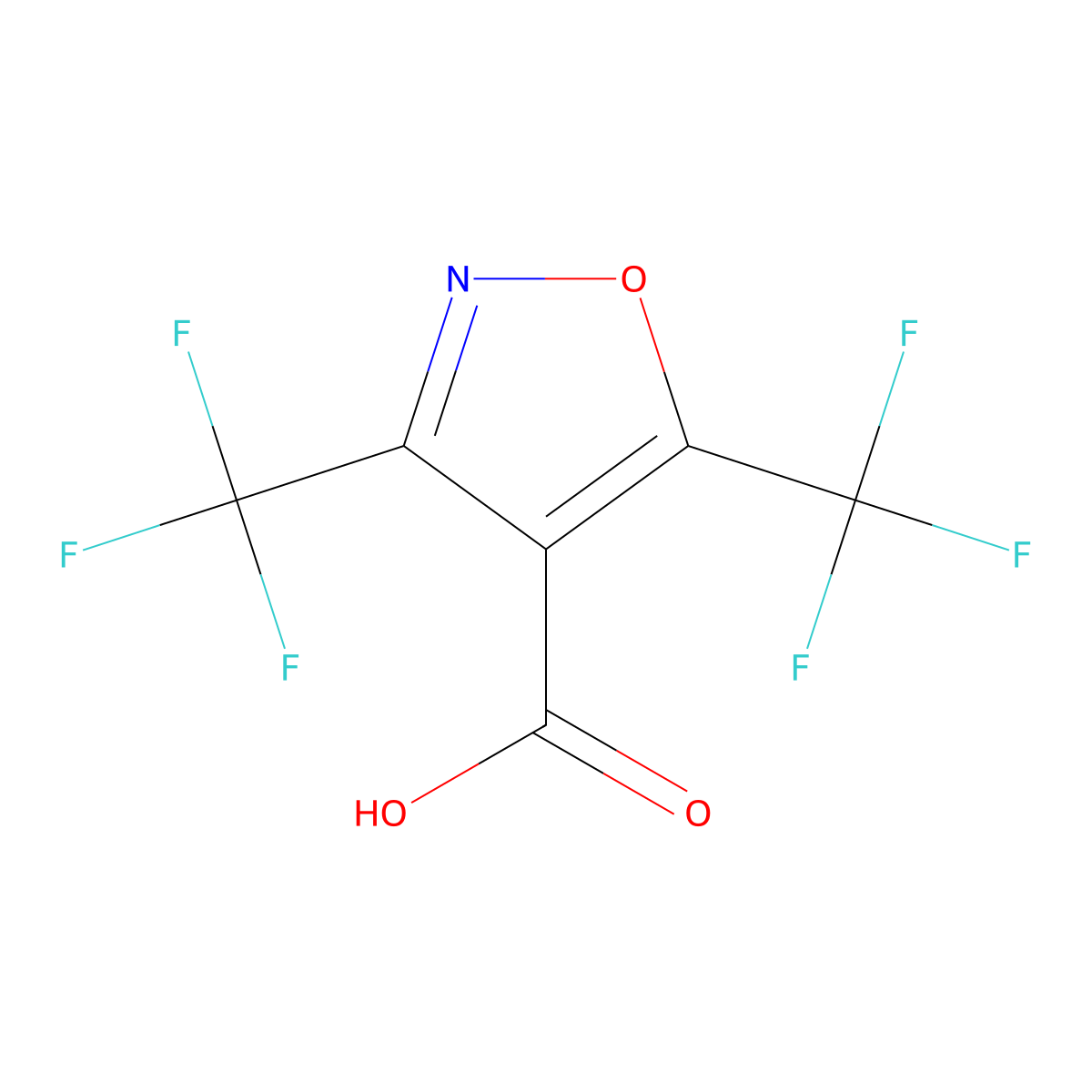 Bis(trifluoromethyl)-1,2-oxazole-4-carboxylic acid molecular structure, CAS 1421604-63-8