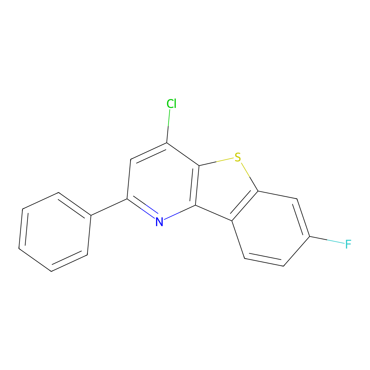 4-Chloro-7-fluoro-2-phenylbenzo[4,5]thieno[3,2-b]pyridine molecular structure, CAS 1421604-82-1