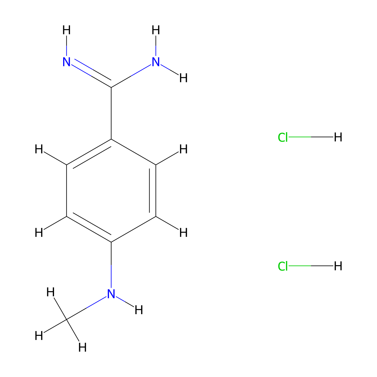 4-(Methylamino)benzene-1-carboximidamide dihydrochloride molecular structure, CAS 1421604-83-2
