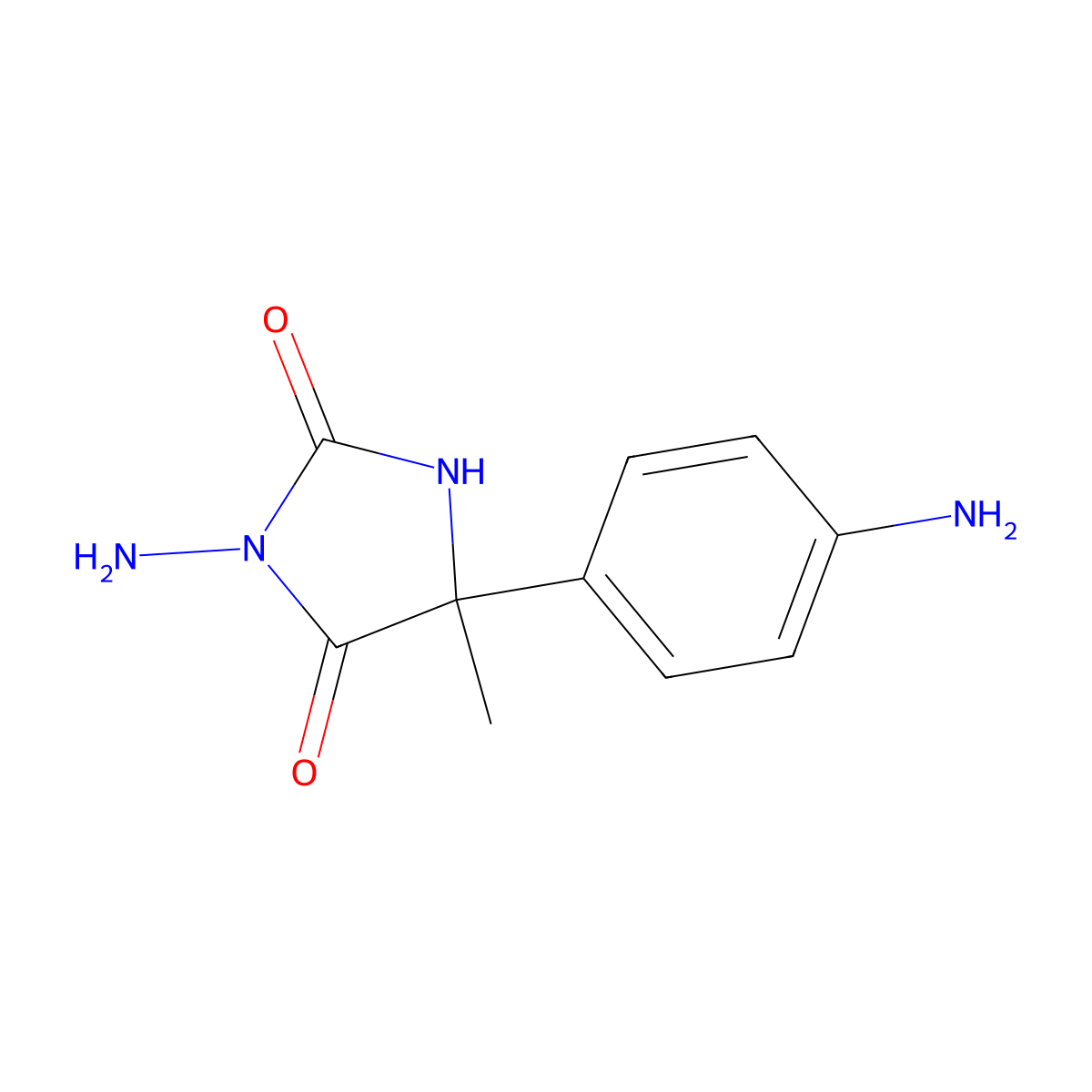 3-Amino-5-(4-aminophenyl)-5-methylimidazolidine-2,4-dione molecular structure, CAS 1421604-88-7
