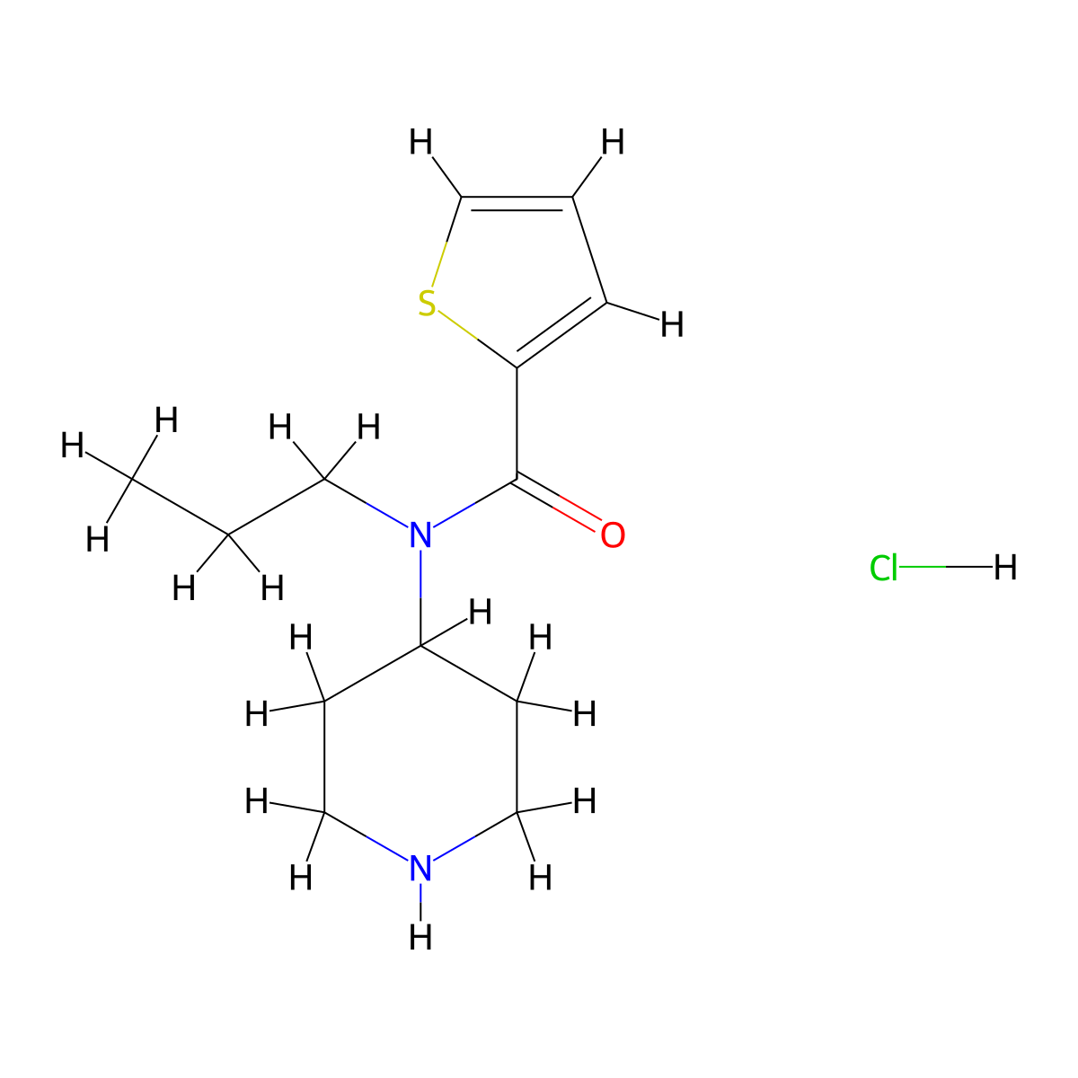 N-(piperidin-4-yl)-N-propylthiophene-2-carboxamide hydrochloride molecular structure, CAS 1421604-90-1