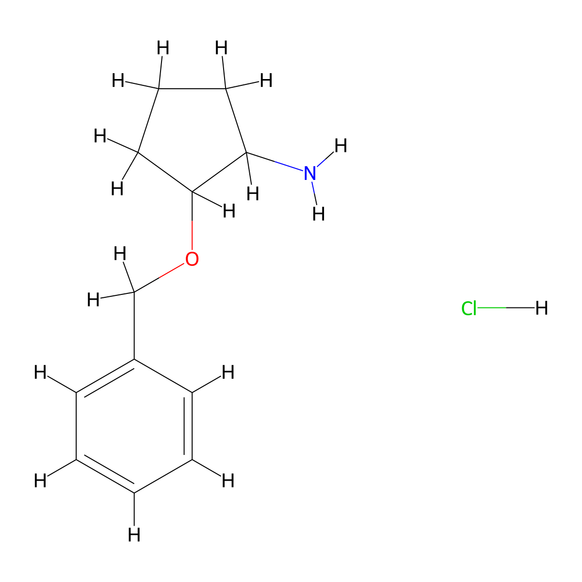 2-(Benzyloxy)cyclopentan-1-amine hydrochloride molecular structure, CAS 1421604-93-4