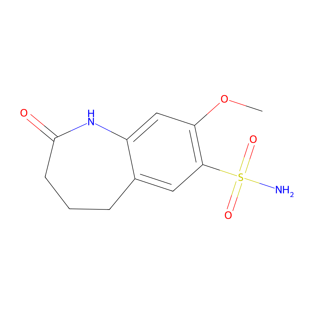 8-methoxy-2-oxo-2,3,4,5-tetrahydro-1H-1-benzazepine-7-sulfonamide molecular structure, CAS 1421605-12-0
