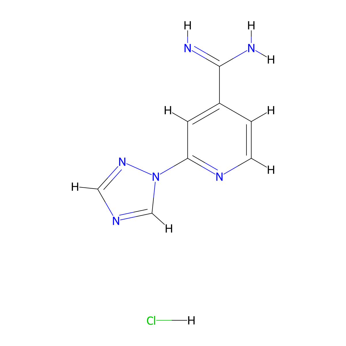2-(1H-1,2,4-triazol-1-yl)pyridine-4-carboximidamide hydrochloride molecular structure, CAS 1421606-01-0