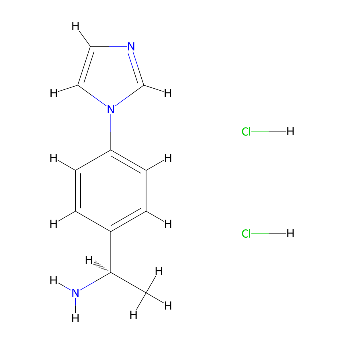 (1R)-1-(4-(1H-imidazol-1-yl)phenyl)ethan-1-amine dihydrochloride molecular structure, CAS 1421607-30-8